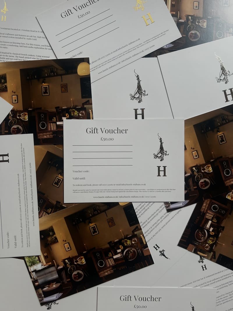 Gift Vouchers at Hazéls